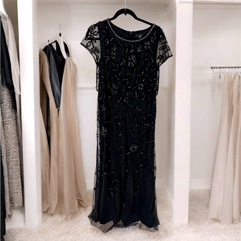 Adrianna Papell Navy/Black blouson dress worn 4 hours